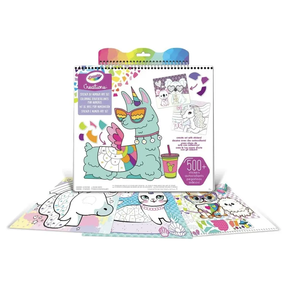 Crayola Kids/Childrens Creations Sticker by Number Art Colouring/Draw Set 96m+ - Hobbies