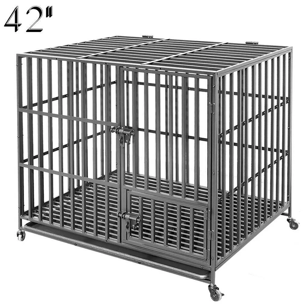 Heavy-Duty Welded Dog Cage with Casters