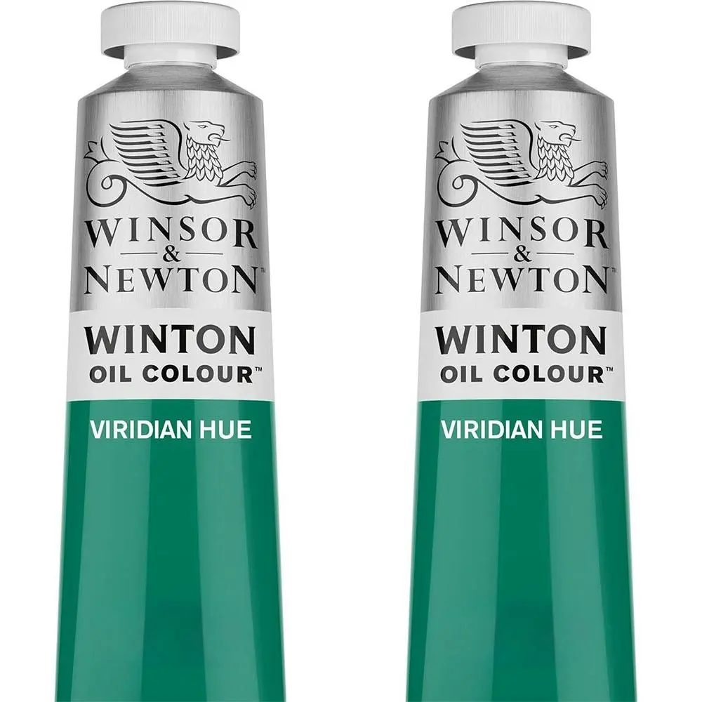 2x Winsor & Newton 200ml Winton Oil Colour Paint Artist/Craft Viridian Hue - Hobbies