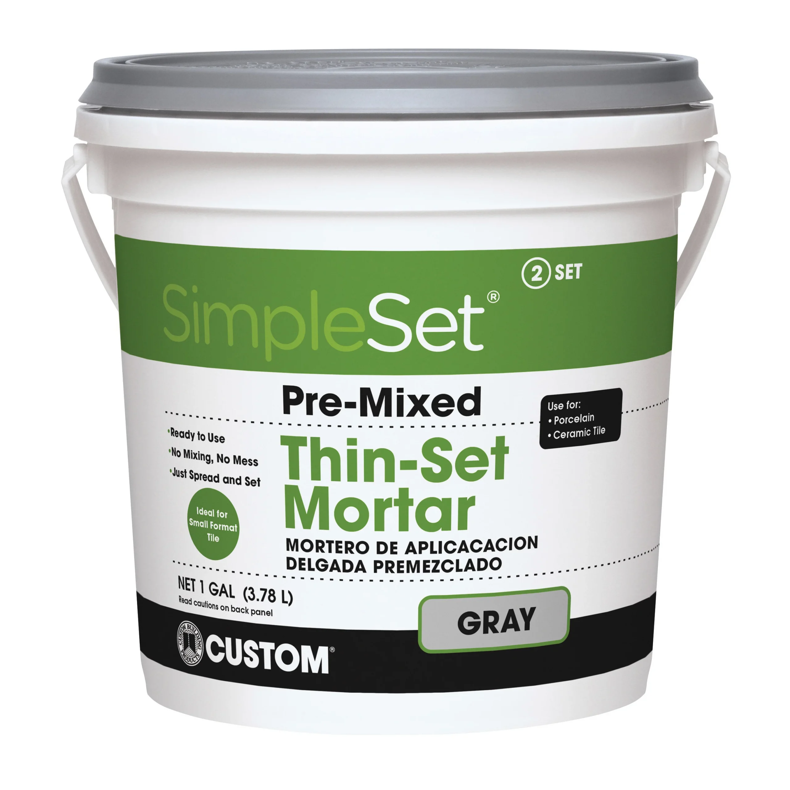 CTTSG1-2 Thin-Set Mortar, Gray, Paste, 1 gal, Pail