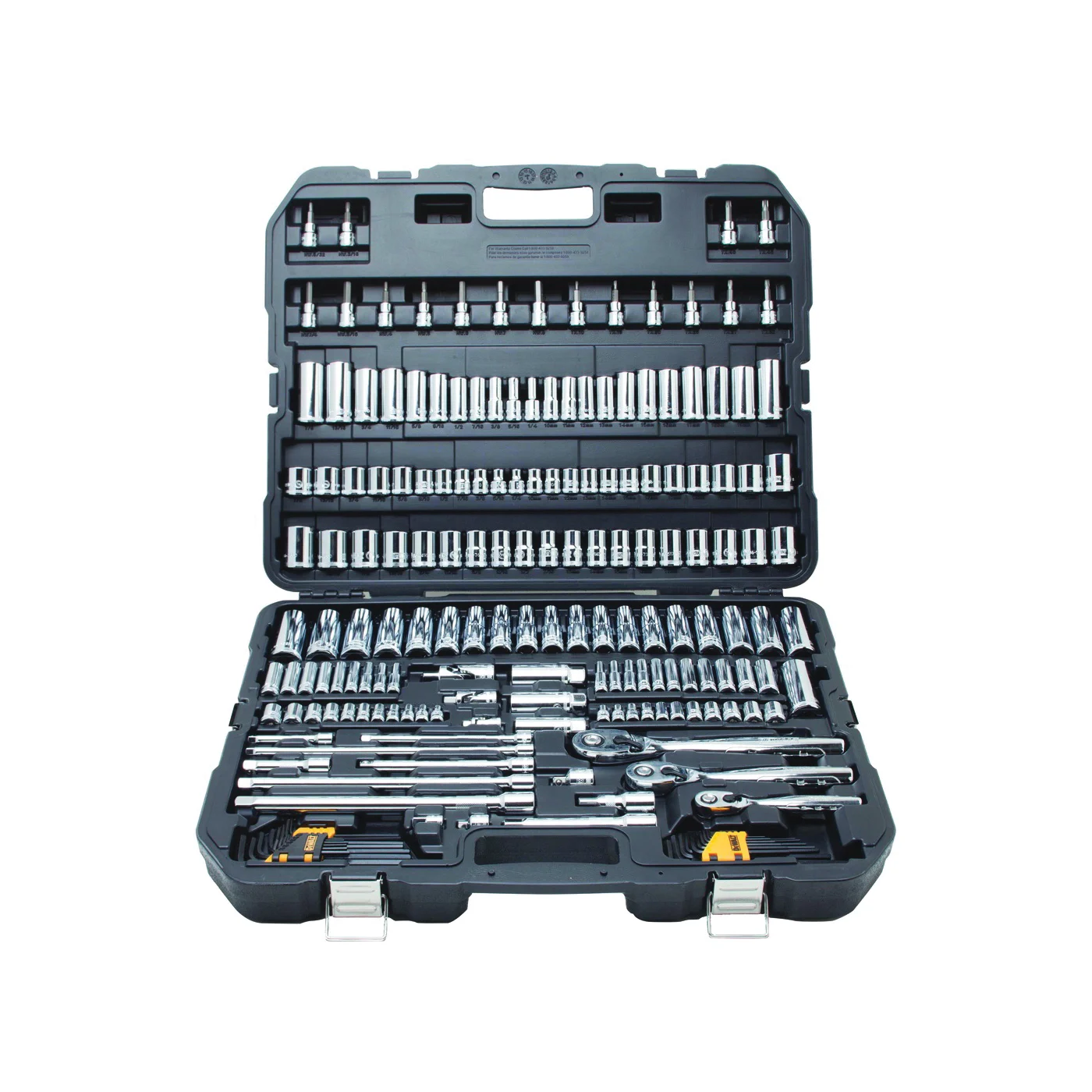 DWMT75049 Mechanics Tool Set, 192-Piece, Chrome Vanadium, Polished Chrome Vanadium