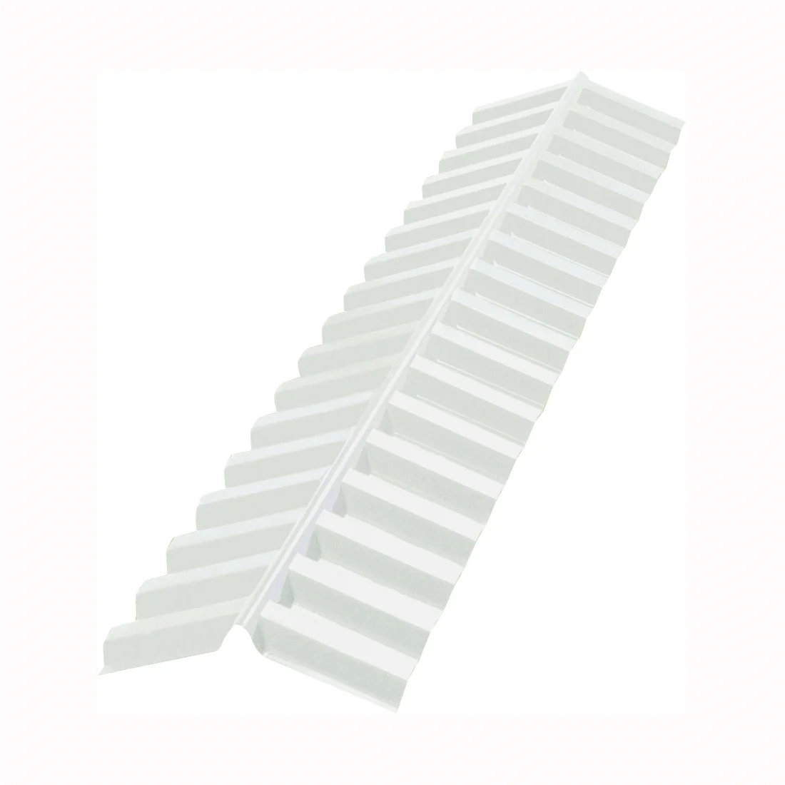 108653 Ridge Roof Cap Flashing, Plastic, Clear, Semi-Gloss, 12 in Width, 4.17 ft Length, 0.032 in Thickness