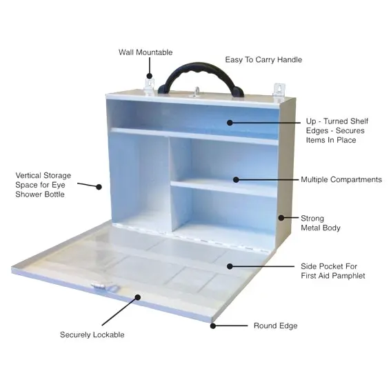 Livingstone First Aid Empty Metal Case Jumbo 35.7 x 10.5 x 26.5 cm - Health