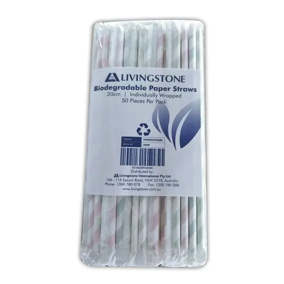 Livingstone Paper Straws 20cm Biodegradable 2500 Carton - Home & Garden