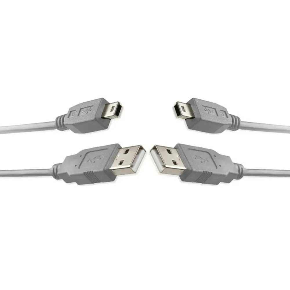 2PK Sansai 1.8m 2.0 USB A to 5 Pin Mini B Male Data Cable for Hard Drive/Camera - Electronics