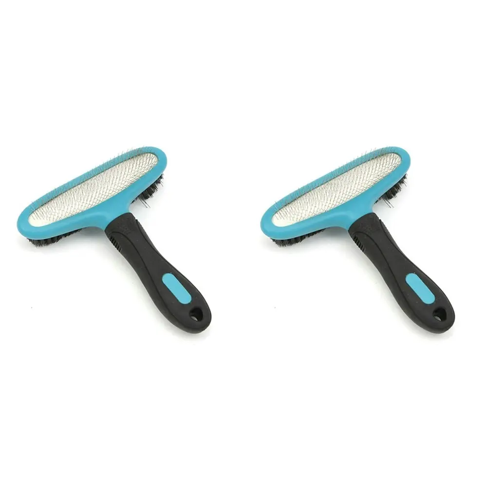 2x M-Pets 17cm Double Sided Slicker Brush Cat/Kitten Dog Pet Comb Grooming Tool
