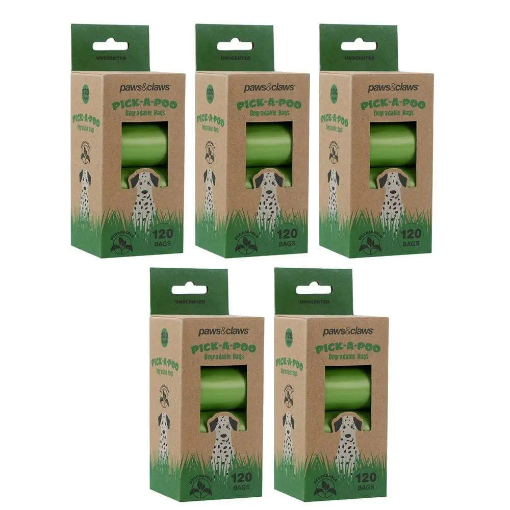 600pc Paws & Claws Pick-A-Poo Unscented Degradable Dog Poop/Litter Eco Waste Bag