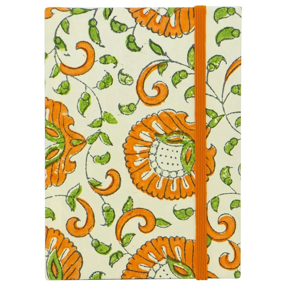Lantern Studios A6 Journal/Notebook Hardcover Stationery Indian Orange Flower - Office