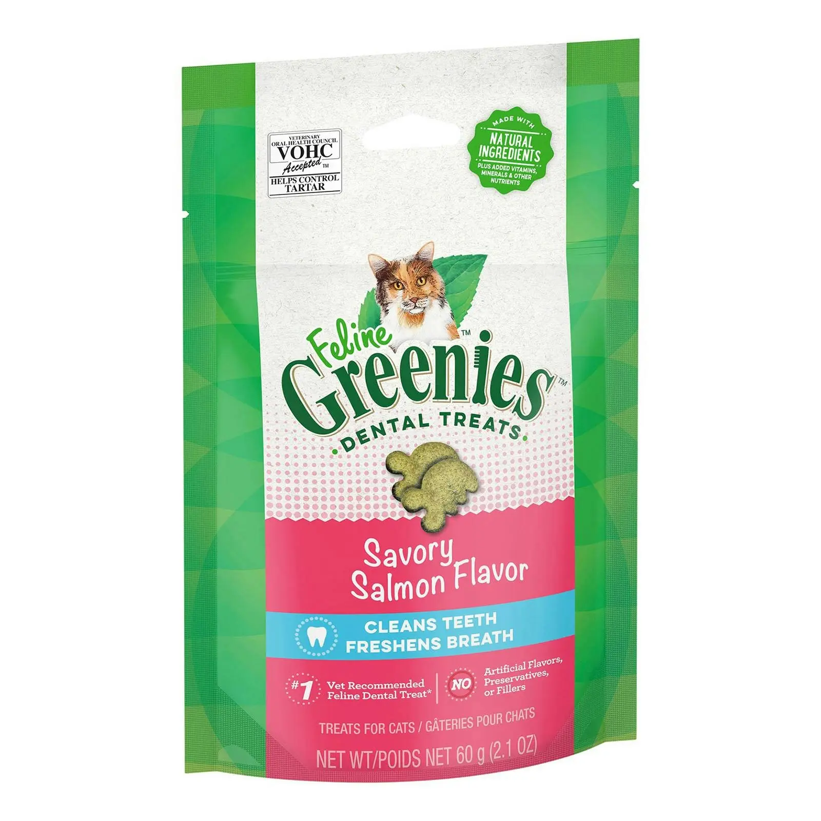 GREENIES Feline Dental Treats Salmon Flavour For Cats 60 Gm 10 Pack - Pets