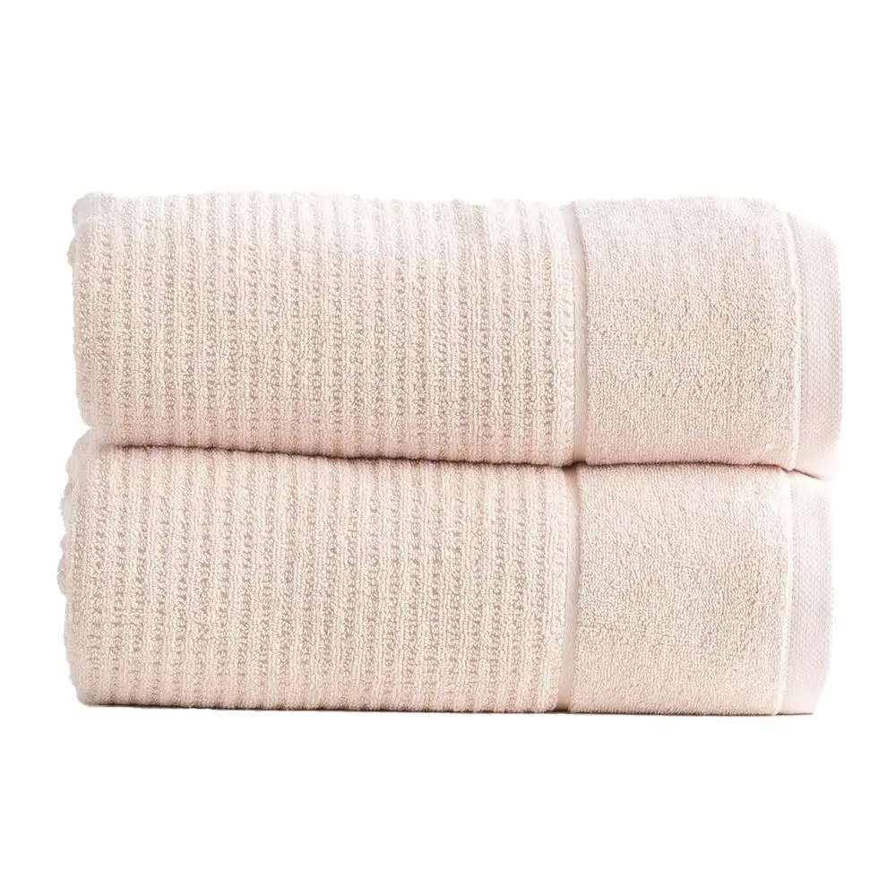 2PK Renee Taylor 650GSM Cambridge 80x160cm Bath Sheet Textured Towel Primrose - Home & Garden