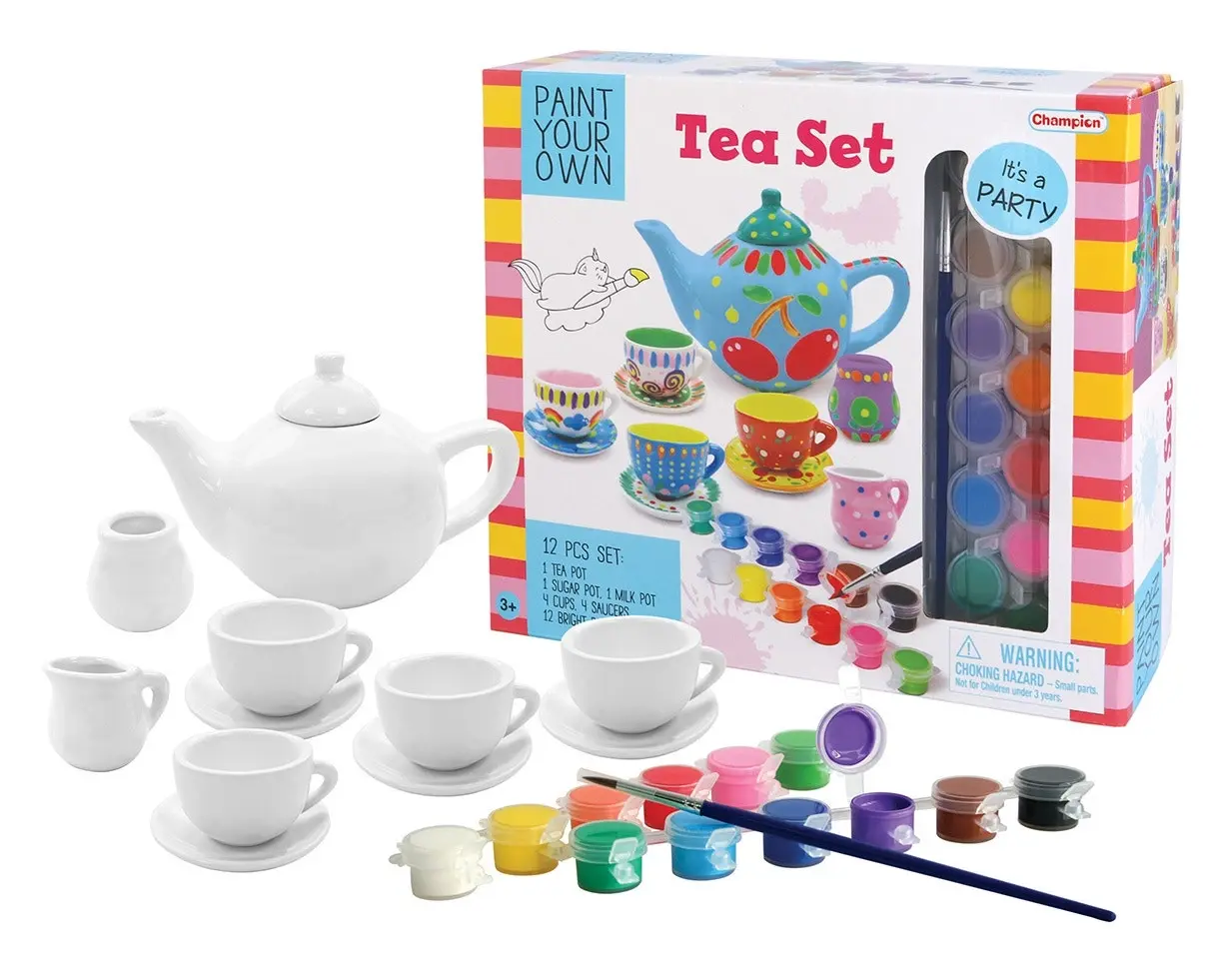 Kaper Kidz Children's/Kids Pyo Tea Set Arts And Crafts DIY Painting Kit 8+ - Hobbies
