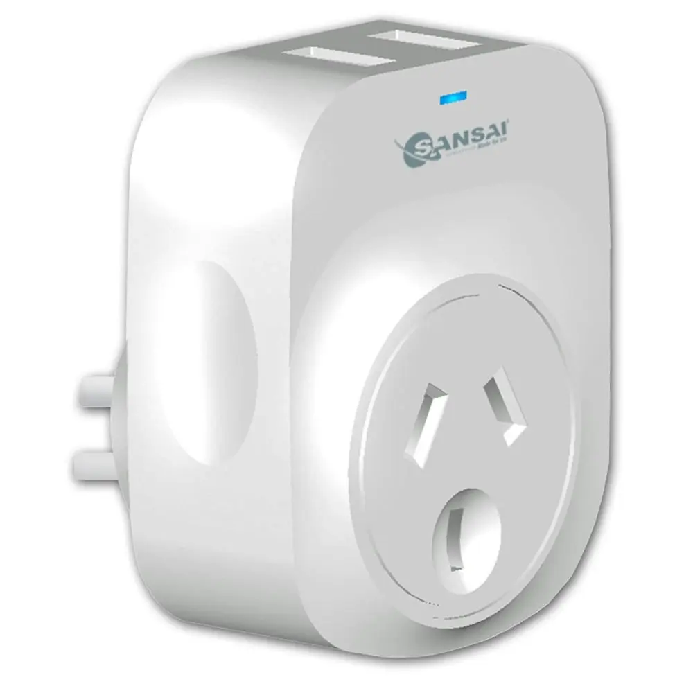 Sansai 2.1A 2xUSB Outlets Surge Protection Charger Adapter f/ iPhone/iPad/iPod - Electronics