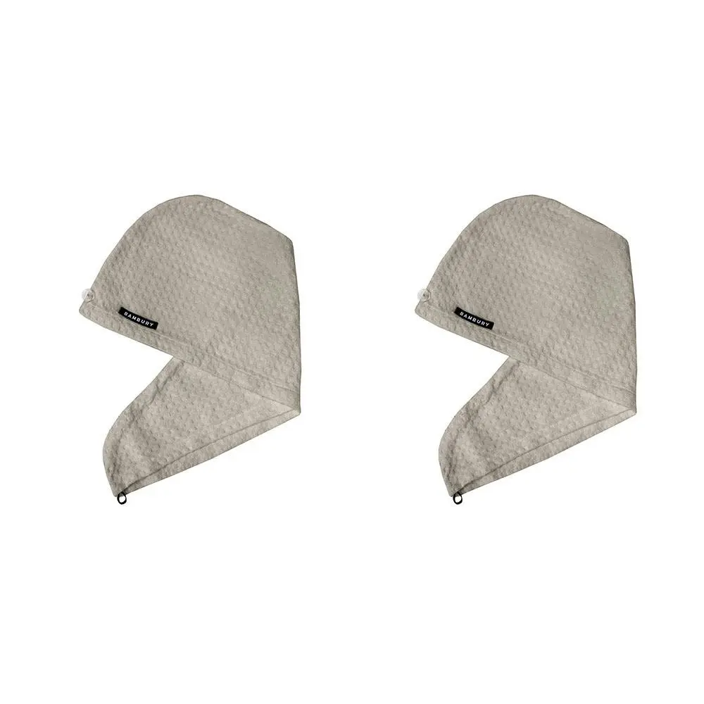 2x Bambury Home Living soft Matrix Microfibre Hair Wrap Stone Knitted 65 x 25cm - Home & Garden