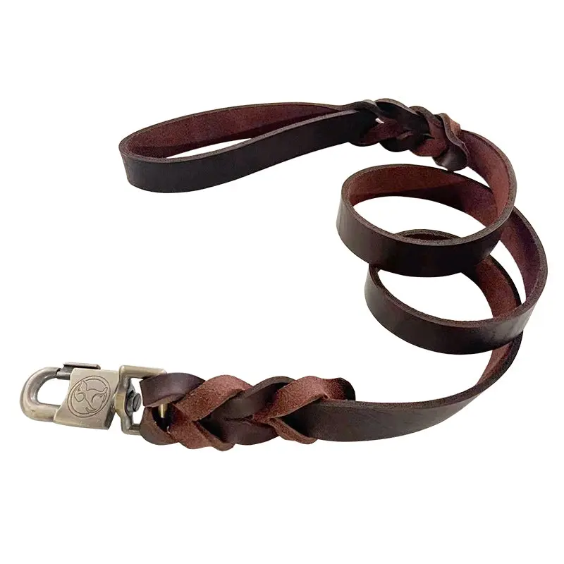Premium Quality Handmade Genuine Leather Dog Leash Lead 130cm Long - Pets