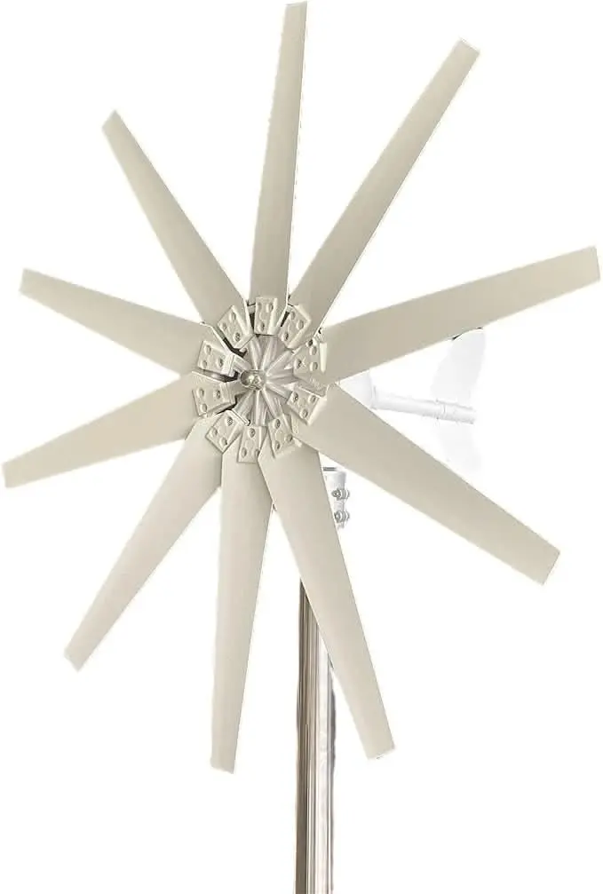 800W Peak 10 Blades 12V/24V Horizontal Wind Turbine Generator Residential Home Wind Power Generator - 24V
