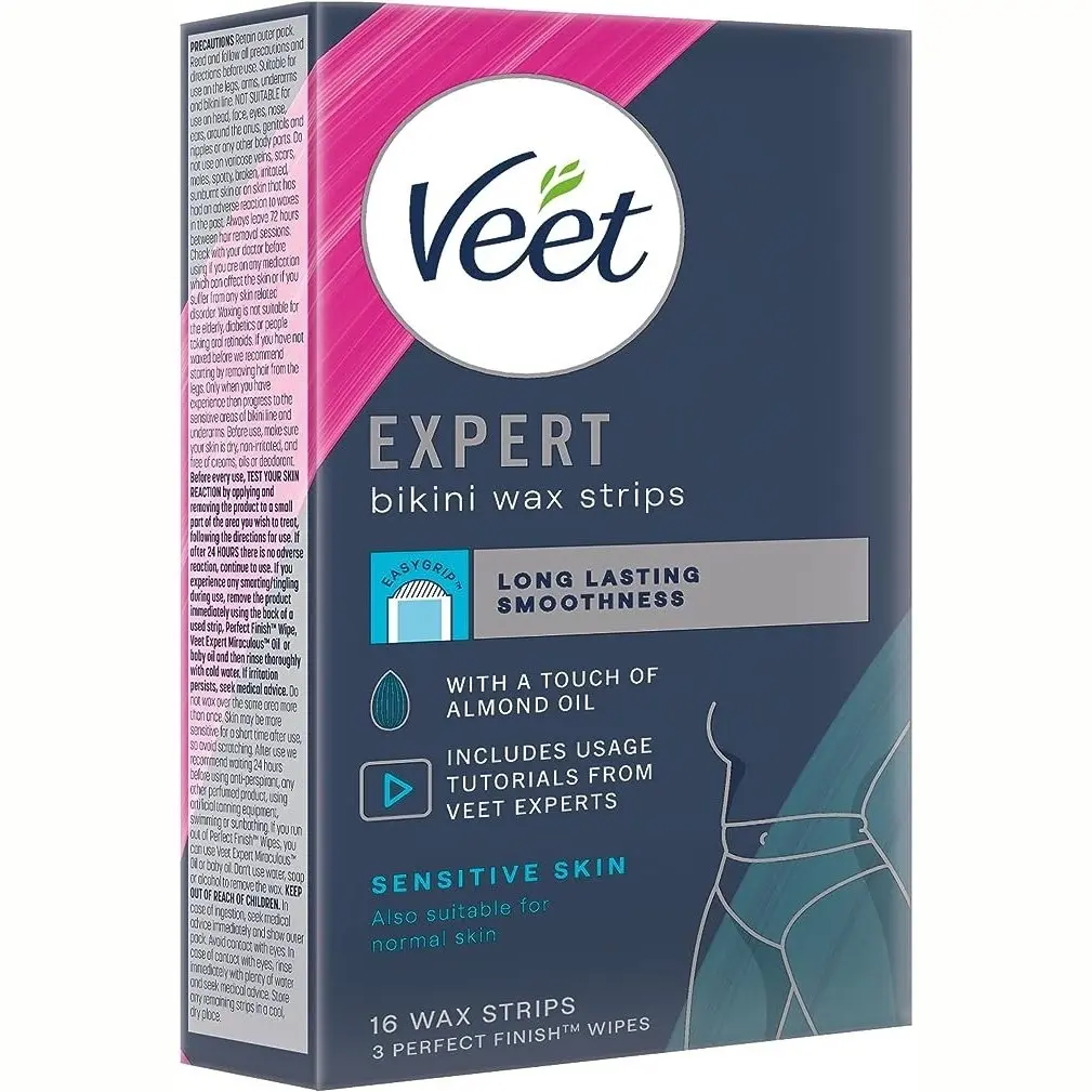 Veet Expert Cold Bikini & Armpits Wax Strips 16 Pack - Beauty