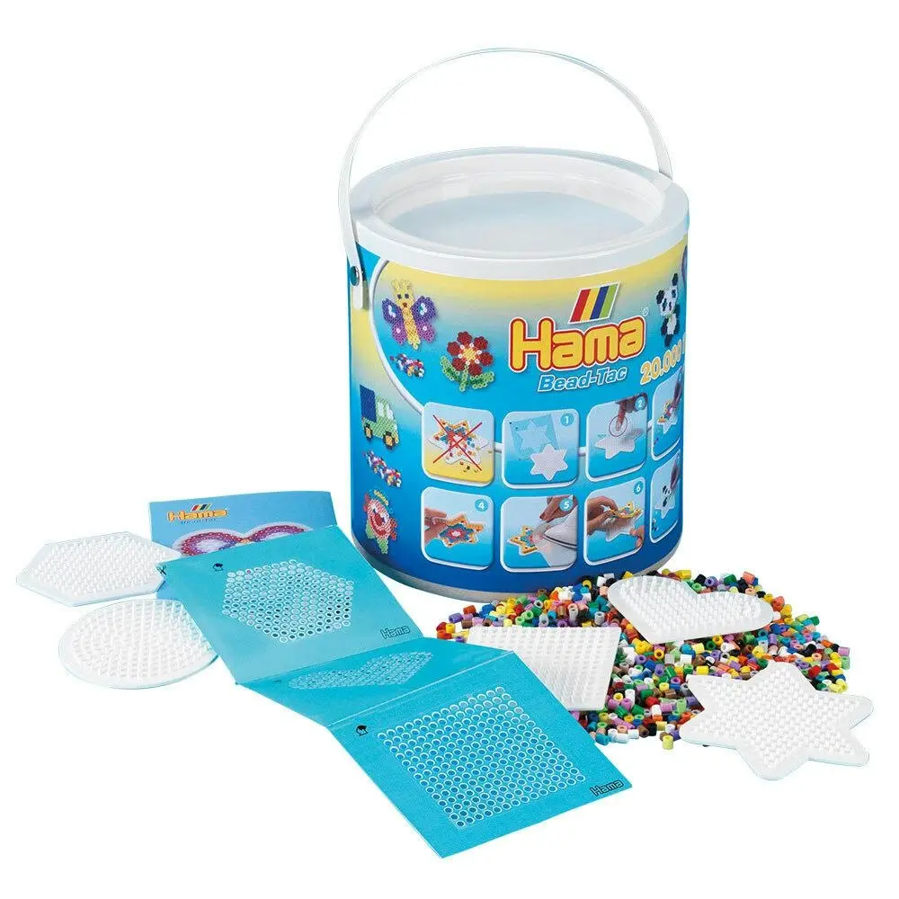20000pc Hama Beads w/ Pegboards in Bucket Kids/Children Building Play Toy 5y+ - Hobbies