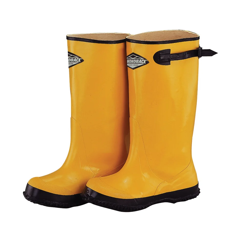 RB001-9-C Over Shoe Boots, 9, Yellow, Rubber Upper, Slip on Boots Closure
