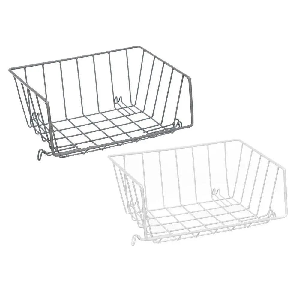 3x Boxsweden Wire Stackable Storage Basket 29cm Removable Organiser Holder Asst - Home & Garden