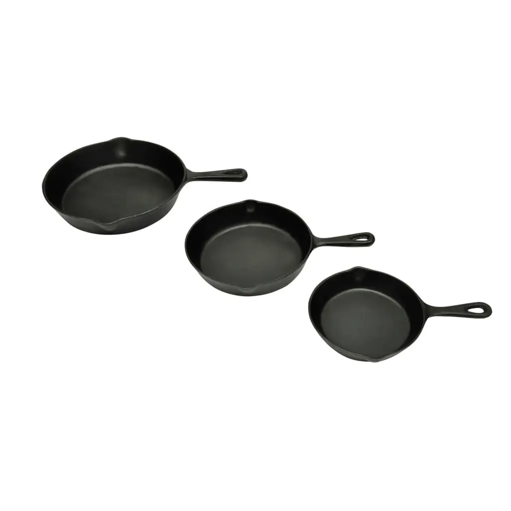 Set of 3 BBQ Steak Pans Cast Iron 50122 - Home & Garden