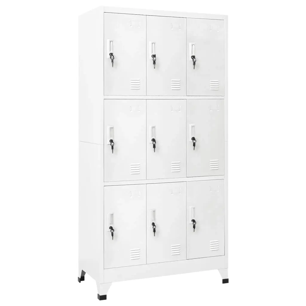 Locker Cabinet with 9 Compartments Steel 90x45x180 cm Grey 20157 - Furniture