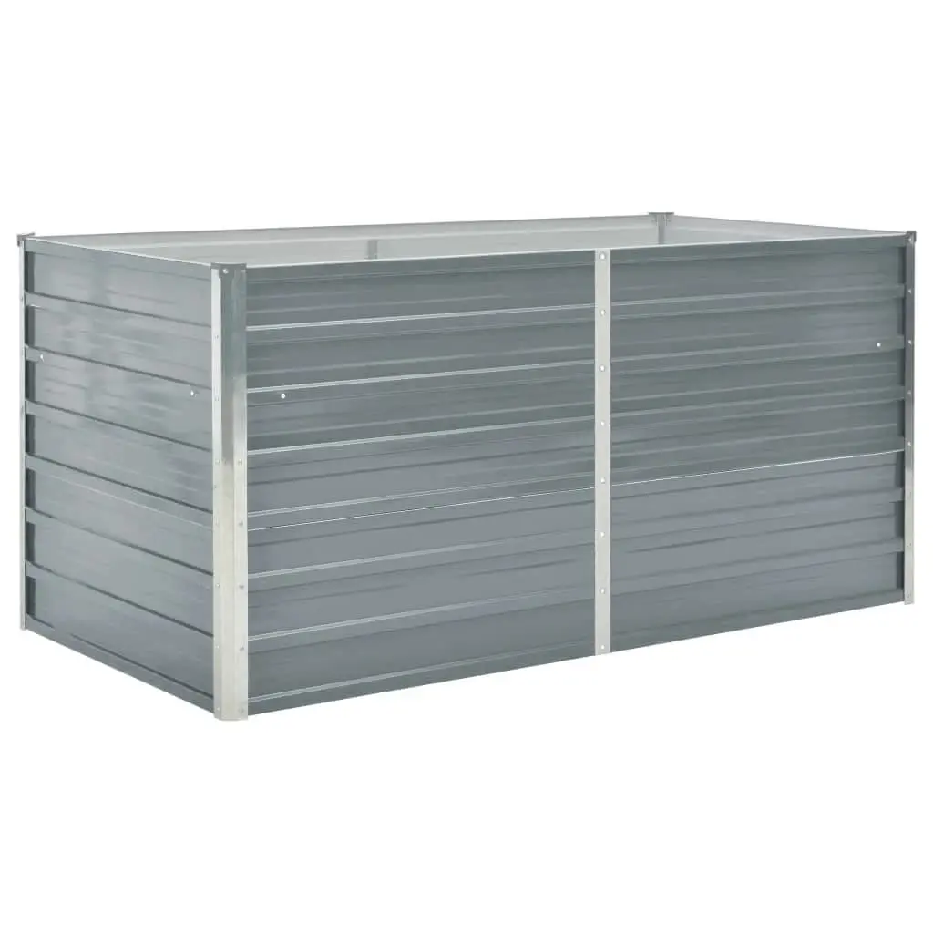 Raised Garden Bed 160x80x77 cm Galvanised Steel Grey 42404 - Home & Garden