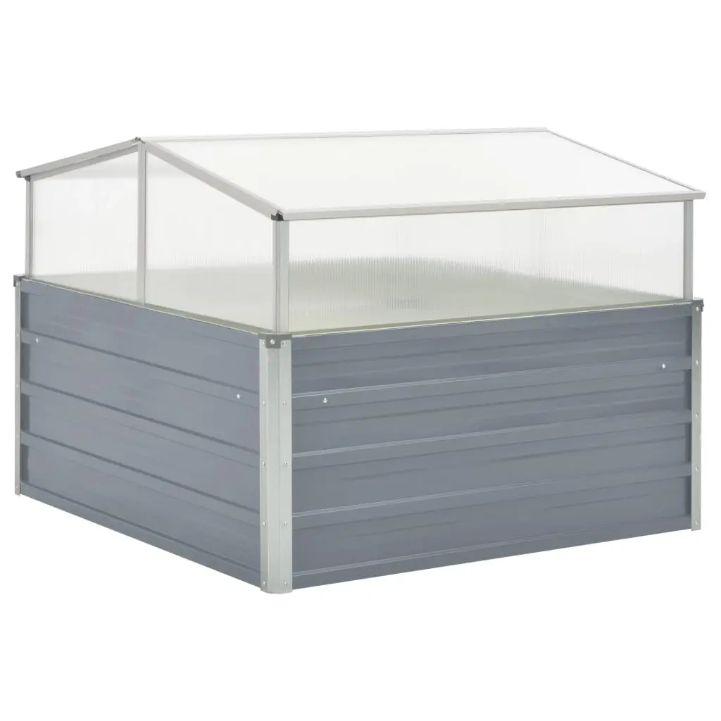 Greenhouse 100x100x85 cm Galvanised Steel Grey 42406 - Home & Garden