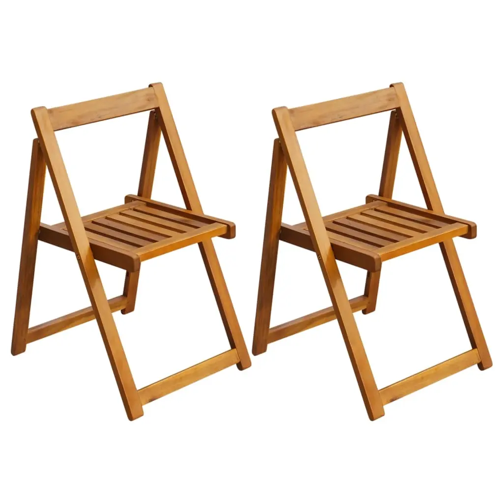 Folding Garden Chairs 2 pcs Solid Acacia Wood 42660 - Furniture