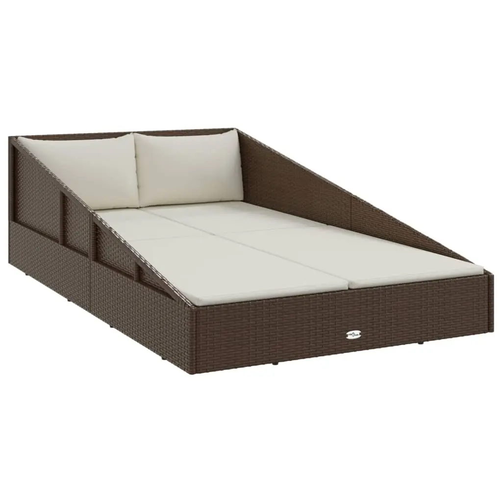 Garden Bed Brown 110x200 cm Poly Rattan 42666 - Furniture