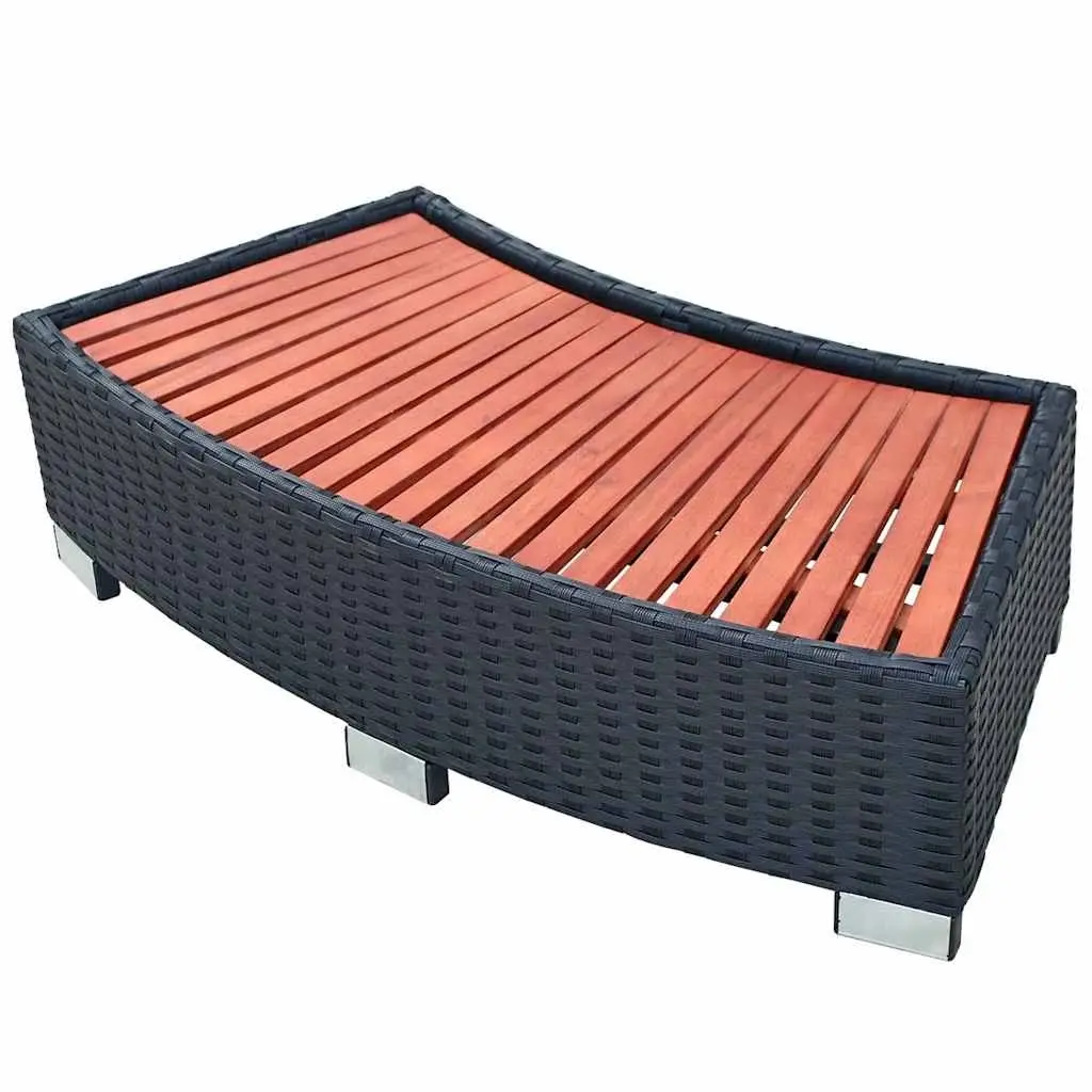 Spa Step Poly Rattan 92x45x25 cm Black 42700 - Home & Garden