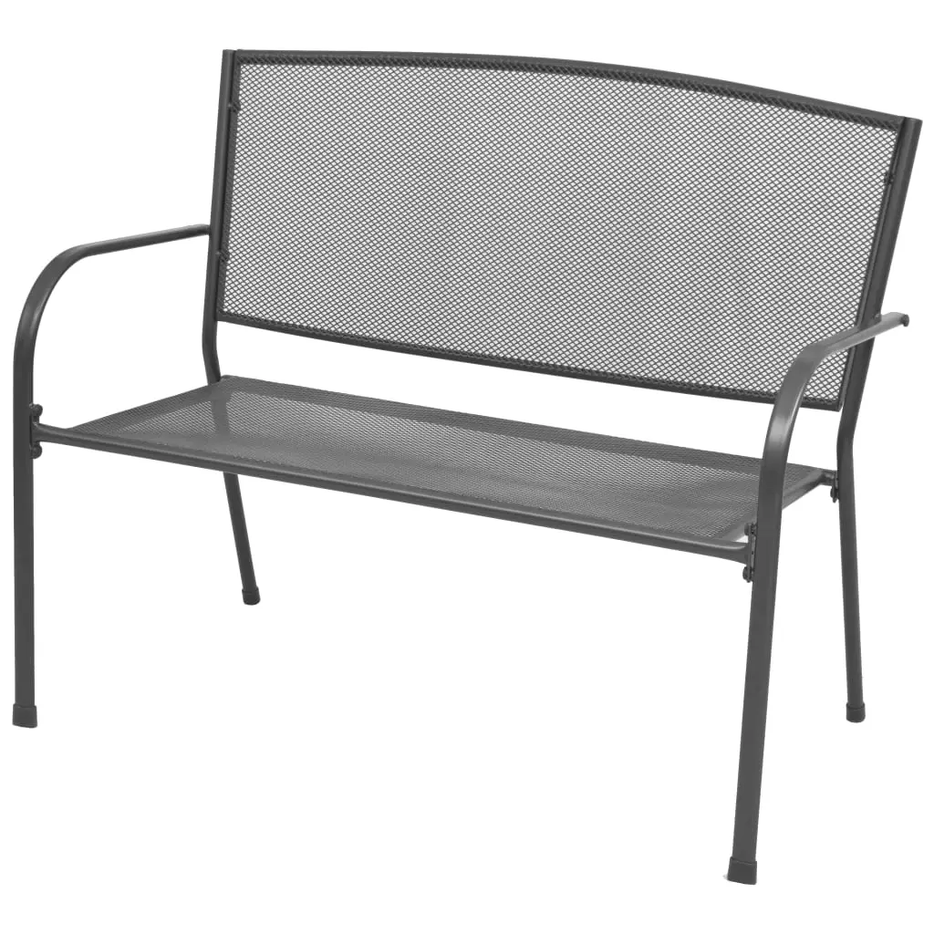 Garden Bench 108 cm Steel and Mesh Anthracite 42732 - Furniture
