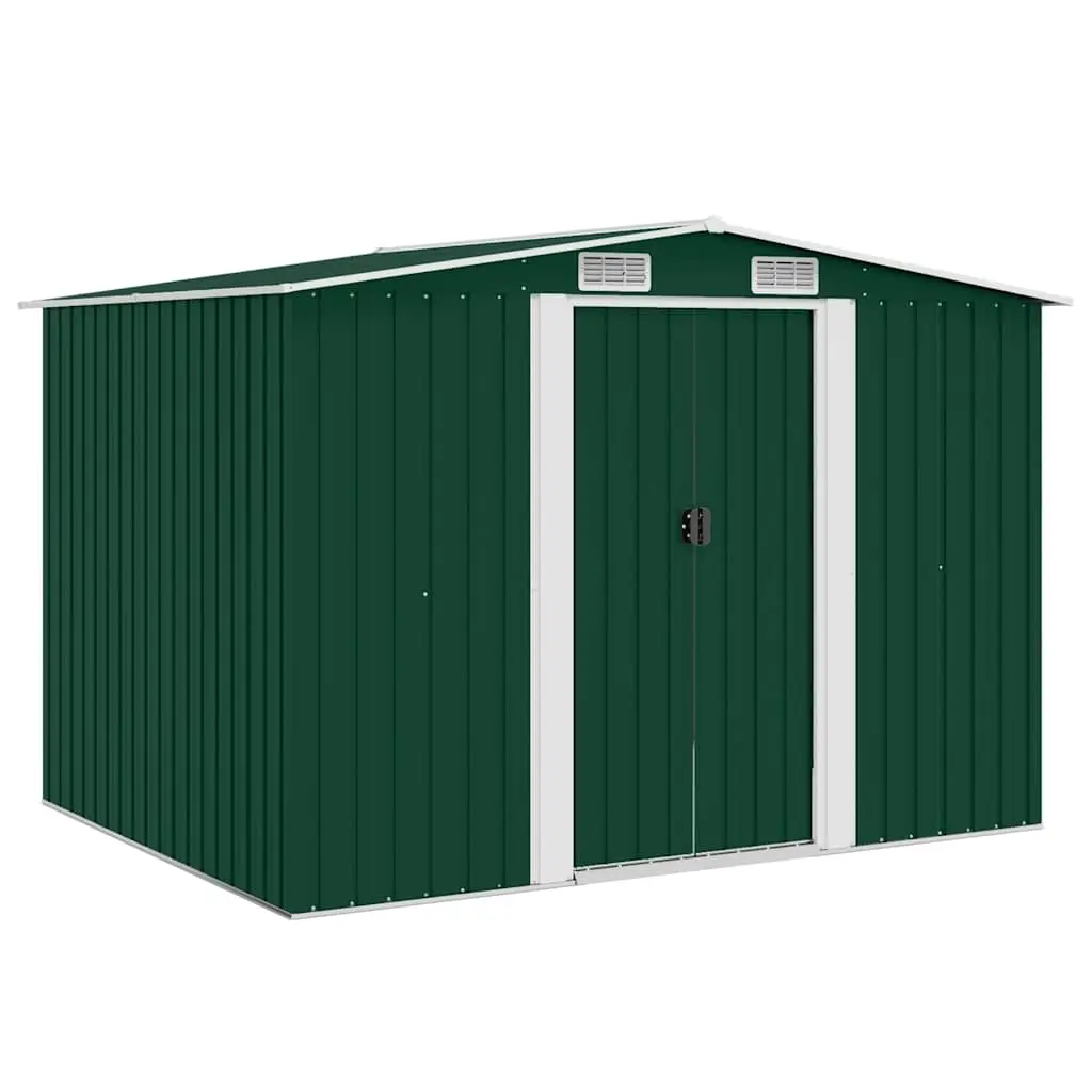 Garden Storage Shed Green Metal 257x205x178 cm 42910 - Home & Garden