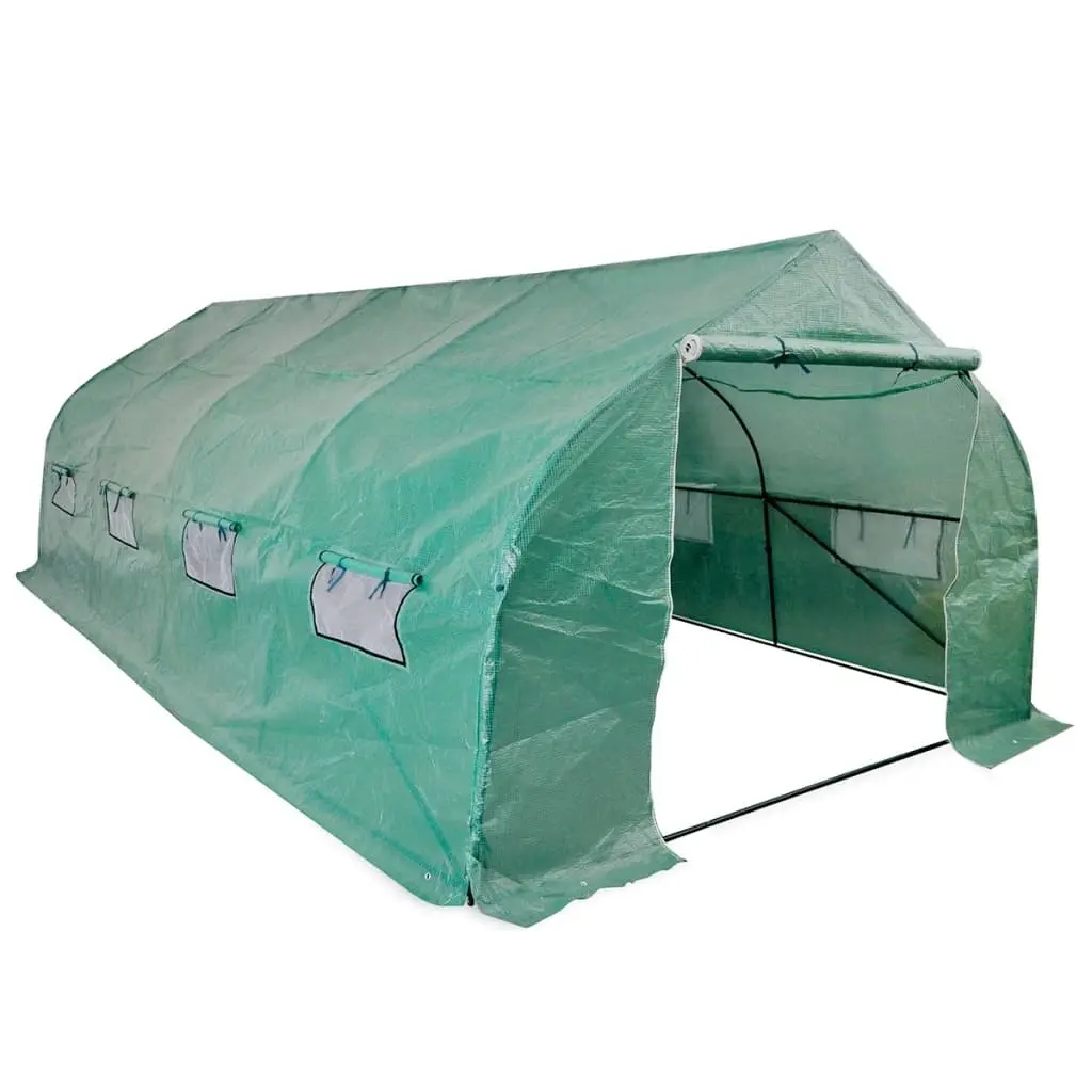 Portable Polytunnel Greenhouse Steel Frame Walk-in 18 m² 42911