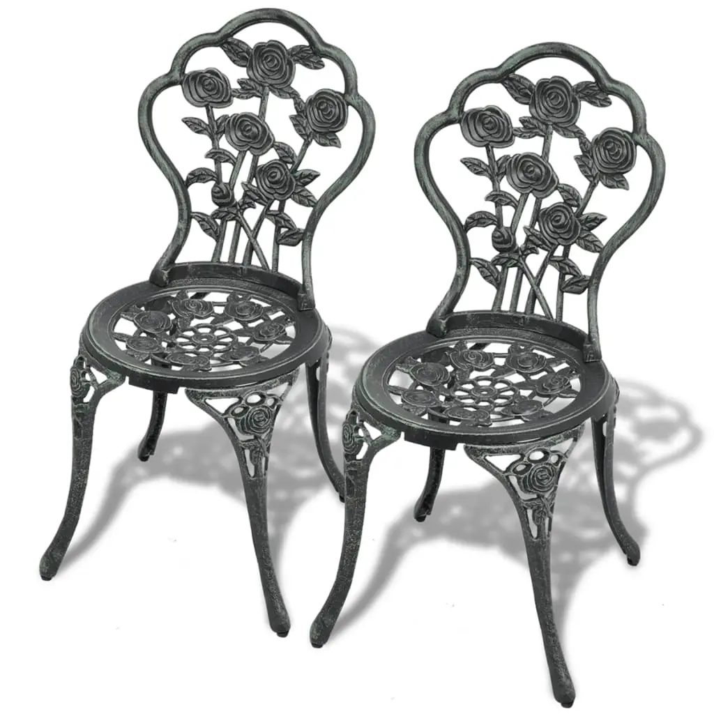 Bistro Chairs 2 pcs Cast Aluminium Green 43175 - Furniture