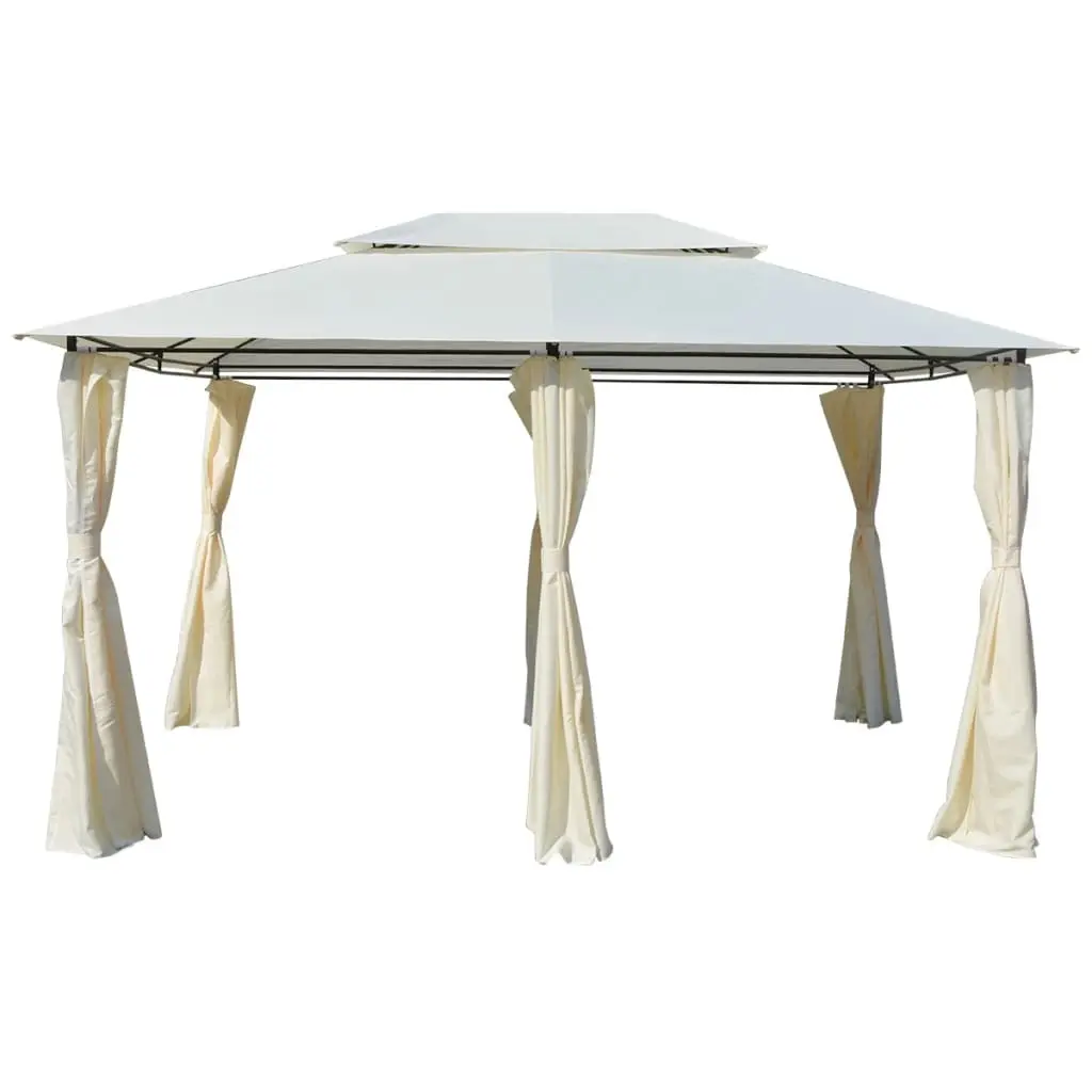 Garden Marquee with Curtains 4x3 m White 43216 - Home & Garden
