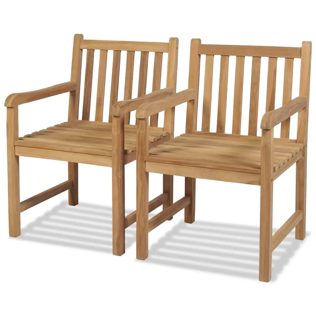Outdoor Chairs 2 pcs Solid Teak Wood 43250 - Furniture