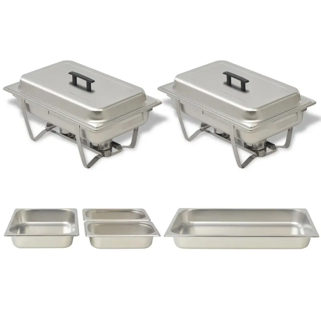 2 Piece Chafing Dish Set Stainless Steel 50528 - Home & Garden