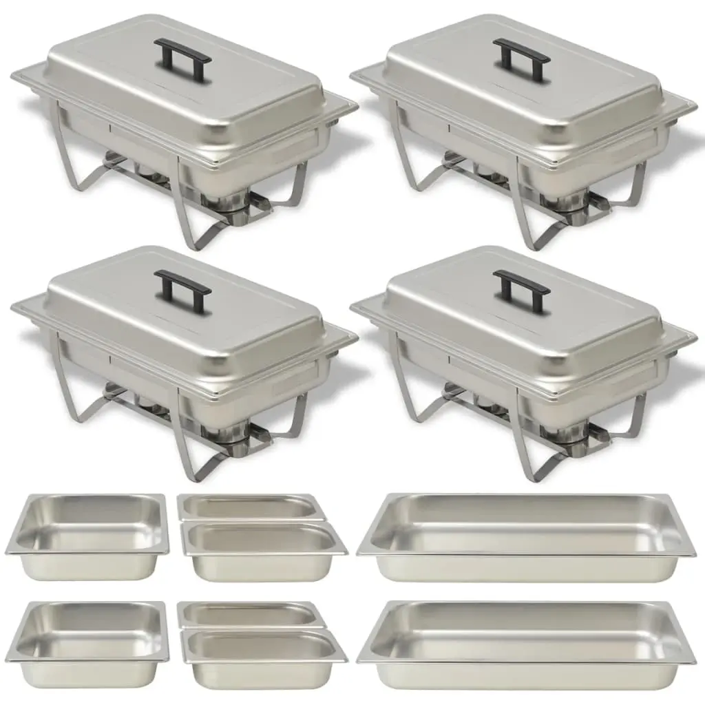 4 Piece Chafing Dish Set Stainless Steel 50530 - Home & Garden