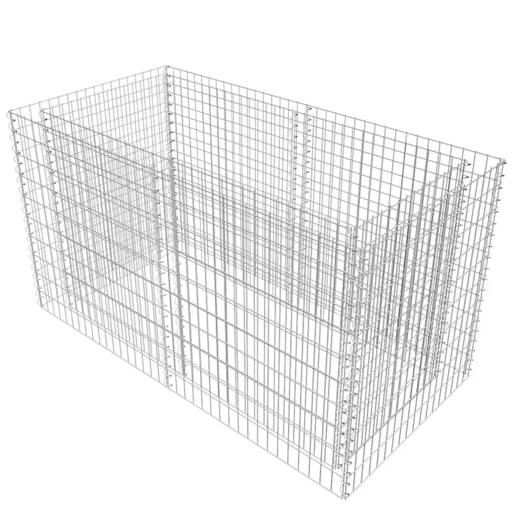 Gabion Raised Bed Steel 180x90x100 cm Silver 142366 - Home & Garden
