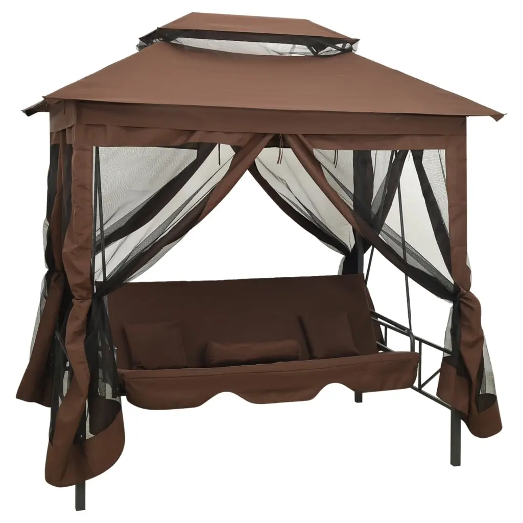 Gazebo Convertible Swing Bench Coffee 43240 - Home & Garden