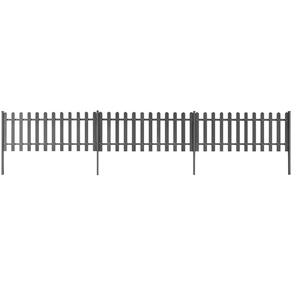 Picket Fence with Posts 3 pcs WPC 600x60 cm 42826 - Hardware