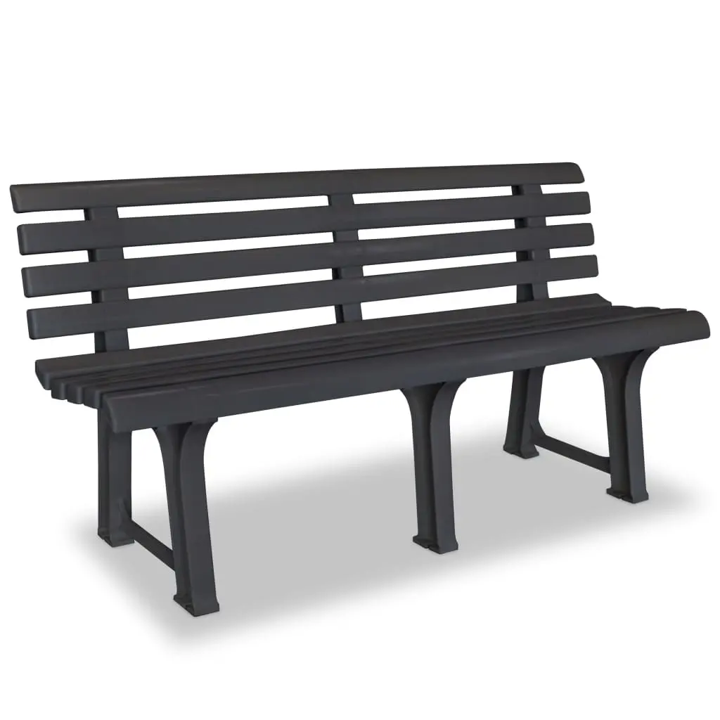 Garden Bench 145.5 cm Plastic Anthracite 43585 - Furniture