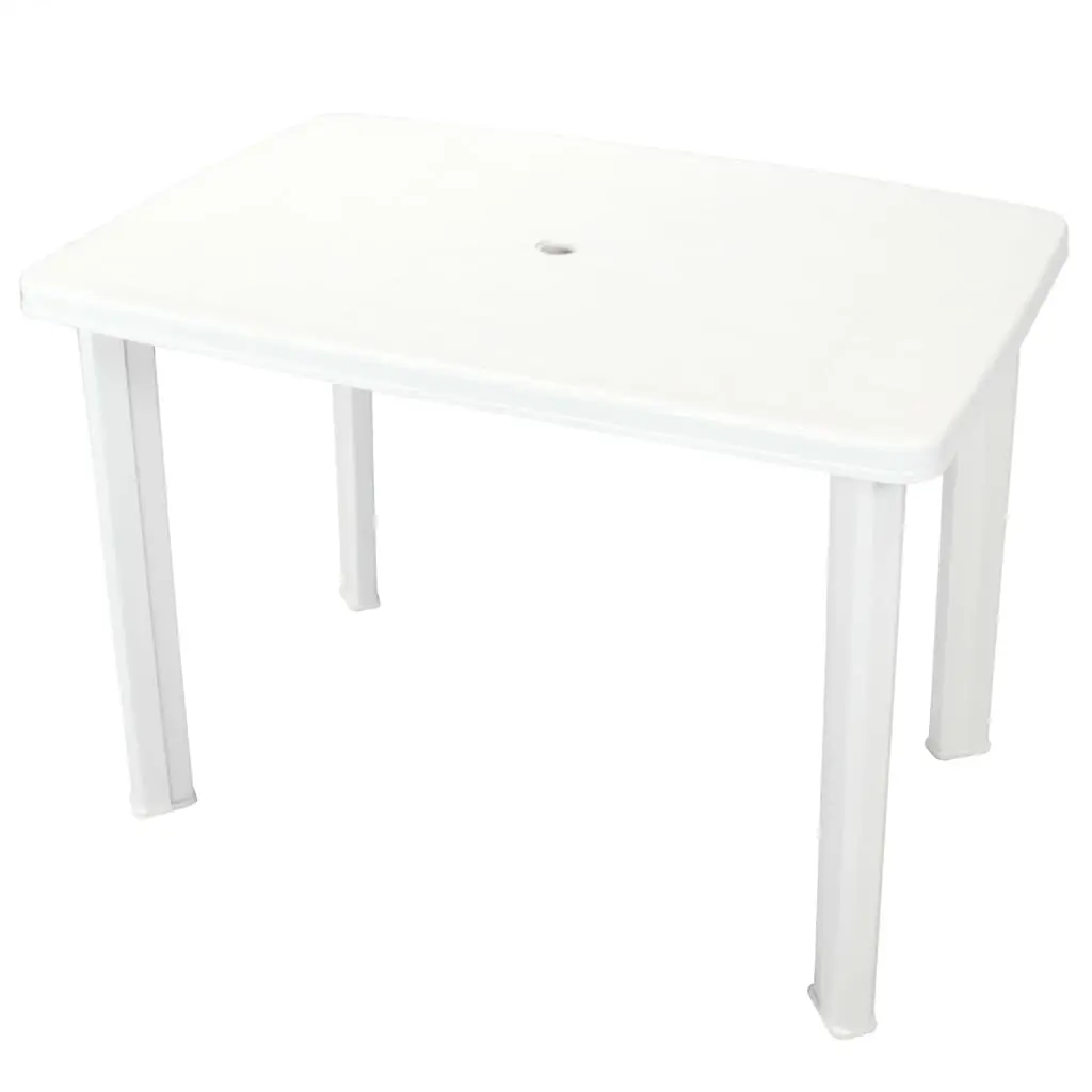 Garden Table White 101x68x72 cm Plastic 43592 - Furniture