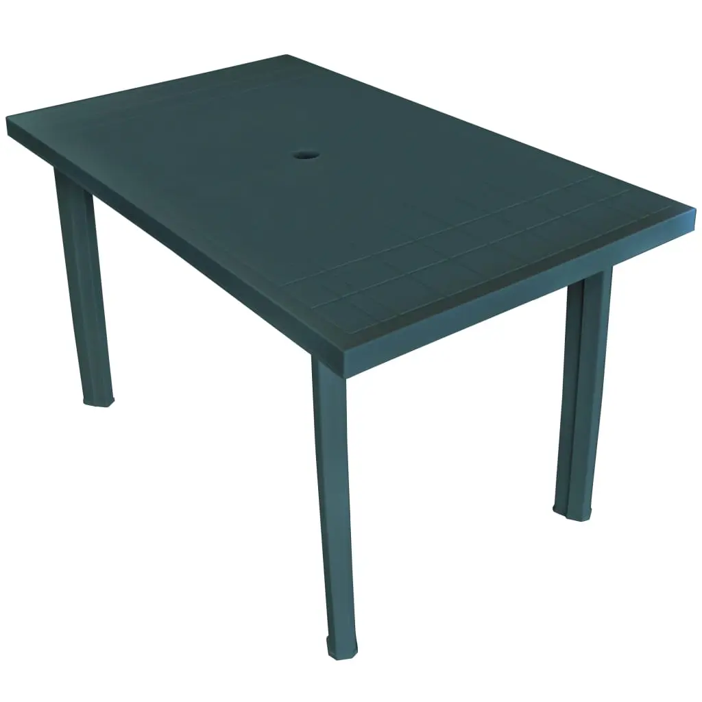 Garden Table Green 126x76x72 cm Plastic 43598 - Furniture