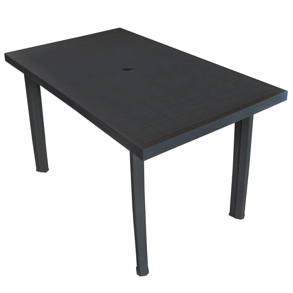 Garden Table Anthracite 126x76x72 cm Plastic 43599 - Furniture