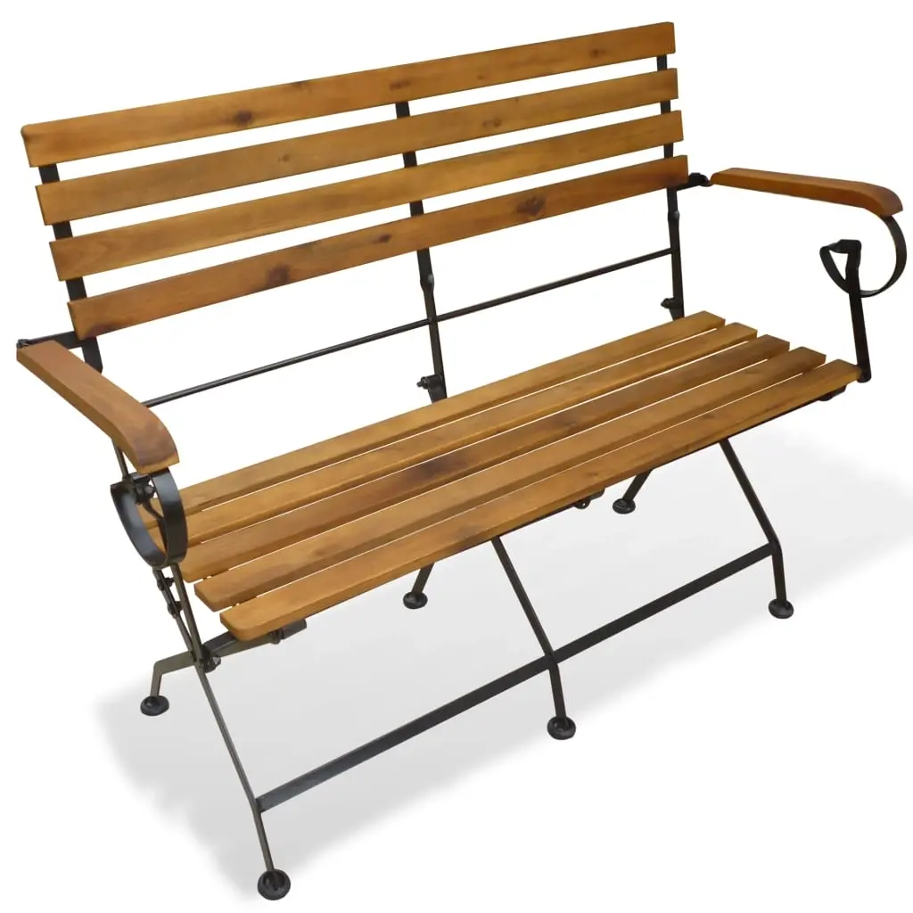 Folding Garden Bench 112 cm Solid Acacia Wood 43736 - Furniture