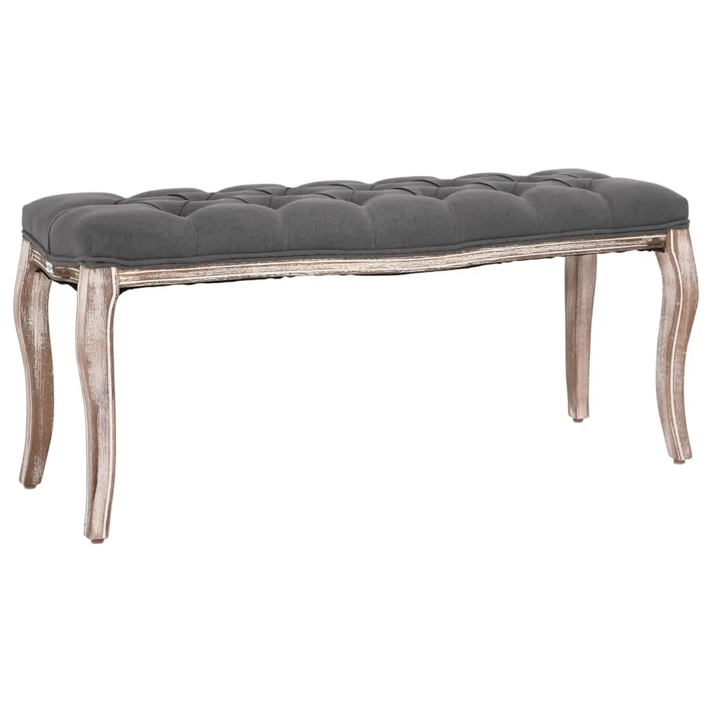 Bench Linen Solid Wood 110x38x48 cm Dark Grey 245360 - Furniture