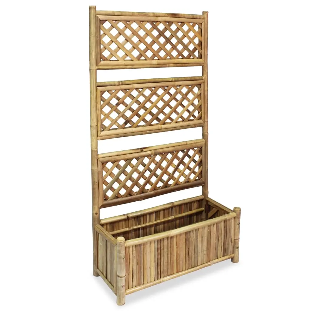 Garden Raised Bed with Trellis Bamboo 70 cm 43714 - Home & Garden