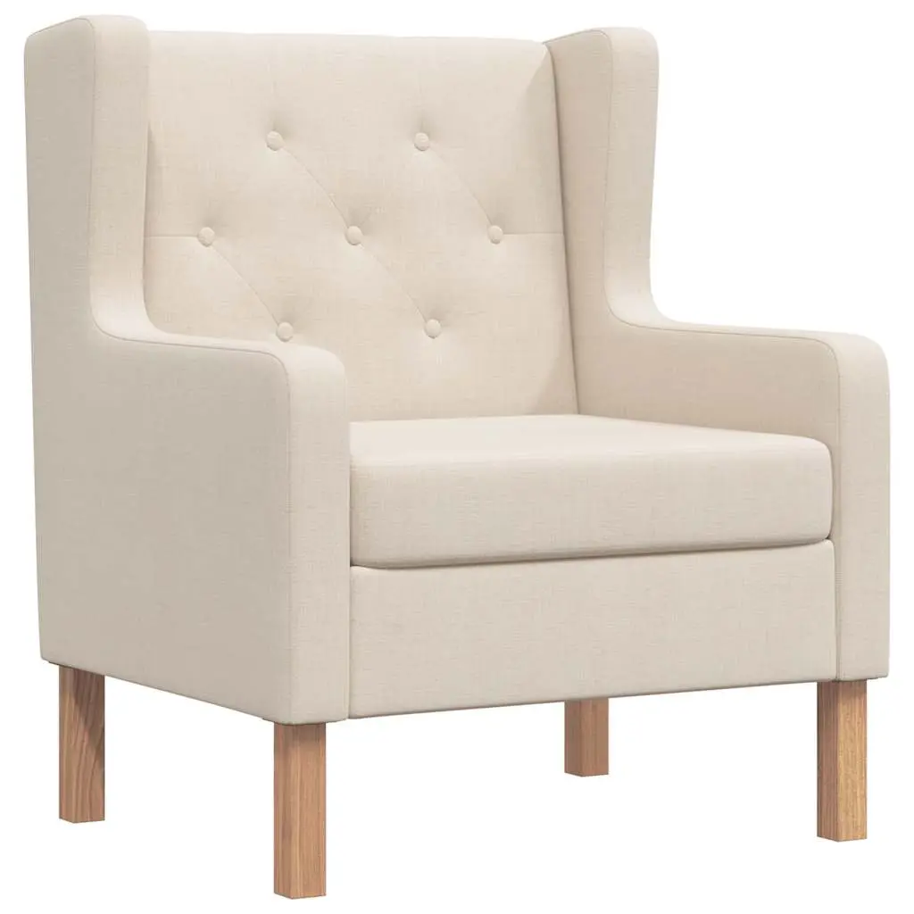 Armchair Cream White Fabric 245449 - Furniture