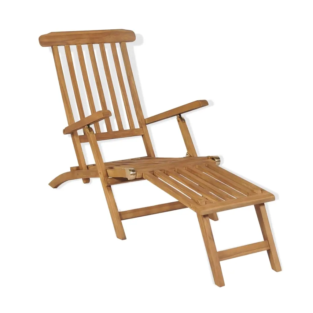 Deck Chair with Footrest Solid Teak Wood 43800 - Furniture
